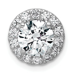 14k White Gold 1 7/8 carat Certified Lab Grown Diamond VS+ F+ Round Complete Halo Chain Slide Pendant