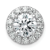 14k White Gold 2 1/2 carat Certified Lab Grown Diamond VS+ F+ Round Complete Halo Chain Slide Pendant