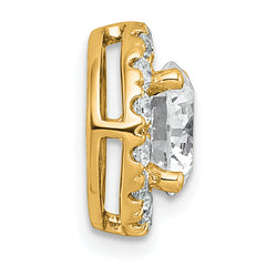 14k 2 1/2 carat Certified Lab Grown Diamond VS+ F+ Round Complete Halo Chain Slide Pendant