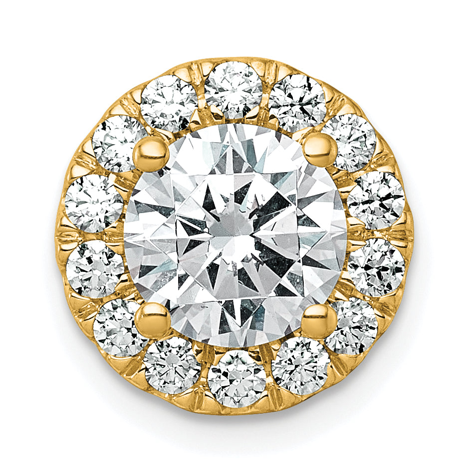 14k 2 1/2 carat Lab Grown Diamond VS+ F+ Round Complete Halo Chain Slide Pendant