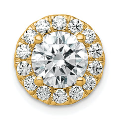 14k 2 1/2 carat Certified Lab Grown Diamond VS+ F+ Round Complete Halo Chain Slide Pendant