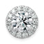 14k White Gold 3 carat Certified Lab Grown Diamond VS+ F+ Round Complete Halo Chain Slide Pendant