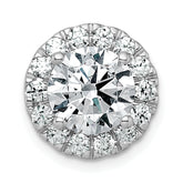 14k White Gold 3 carat Lab Grown Diamond VS+ F+ Round Complete Halo Chain Slide Pendant