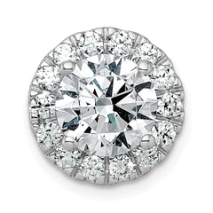 14k White Gold 3 carat Lab Grown Diamond VS+ F+ Round Complete Halo Chain Slide Pendant