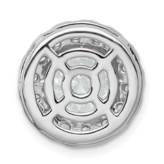 14k White Gold 3 3/4 carat Certified Lab Grown Diamond VS+ F+ Round Complete Halo Chain Slide Pendant