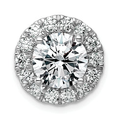 14k White Gold 3 3/4 carat Certified Lab Grown Diamond VS+ F+ Round Complete Halo Chain Slide Pendant