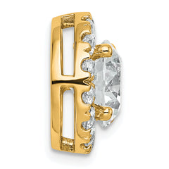 14k 3 3/4 carat Lab Grown Diamond VS+ F+ Round Complete Halo Chain Slide Pendant