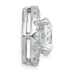 14k White Gold 5 carat Certified Lab Grown Diamond VS+ F+ Round Complete Halo Chain Slide Pendant