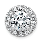 14k White Gold 5 carat Lab Grown Diamond VS+ F+ Round Complete Halo Chain Slide Pendant