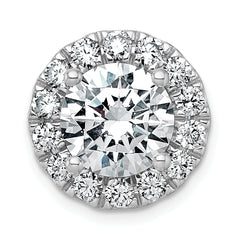 14k White Gold 5 carat Certified Lab Grown Diamond VS+ F+ Round Complete Halo Chain Slide Pendant