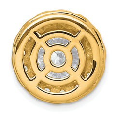 14k 5 carat Lab Grown Diamond VS+ F+ Round Complete Halo Chain Slide Pendant