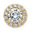 14k 5 carat Lab Grown Diamond VS+ F+ Round Complete Halo Chain Slide Pendant
