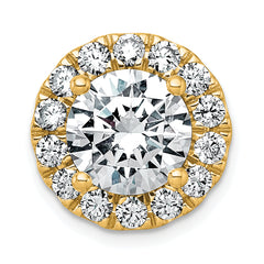 14k 5 carat Certified Lab Grown Diamond VS+ F+ Round Complete Halo Chain Slide Pendant