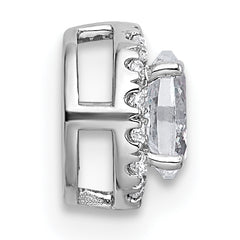 14k White Gold 1/3 carat Lab Grown Diamond VS+ F+ Round Complete Halo Chain Slide Pendant