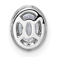 14k White Gold 1/3 carat Lab Grown Diamond VS+ F+ Round Complete Halo Chain Slide Pendant