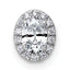 14k White Gold 1/3 carat Lab Grown Diamond VS+ F+ Round Complete Halo Chain Slide Pendant