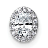 14k White Gold 1/3 carat Lab Grown Diamond VS+ F+ Round Complete Halo Chain Slide Pendant