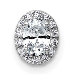 14k White Gold 1/3 carat Lab Grown Diamond VS+ F+ Round Complete Halo Chain Slide Pendant