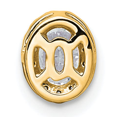 14k 1/3 carat Lab Grown Diamond VS+ F+ Round Complete Halo Chain Slide Pendant