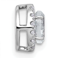 14k White Gold 5/8 carat Lab Grown Diamond VS+ F+ Round Complete Halo Chain Slide Pendant