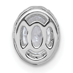 14k White Gold 5/8 carat Lab Grown Diamond VS+ F+ Round Complete Halo Chain Slide Pendant