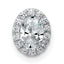 14k White Gold 5/8 carat Lab Grown Diamond VS+ F+ Round Complete Halo Chain Slide Pendant