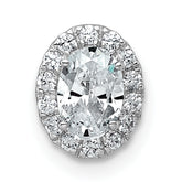 14k White Gold 5/8 carat Lab Grown Diamond VS+ F+ Round Complete Halo Chain Slide Pendant