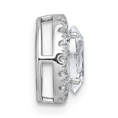 14k White Gold 1 1/5 carat Lab Grown Diamond VS+ F+ Round Complete Halo Chain Slide Pendant