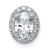 14k White Gold 1 1/5 carat Lab Grown Diamond VS+ F+ Round Complete Halo Chain Slide Pendant