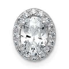 14k White Gold 1 1/5 carat Lab Grown Diamond VS+ F+ Round Complete Halo Chain Slide Pendant