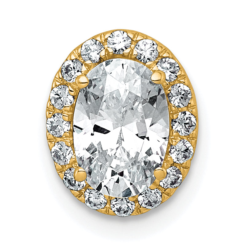 14k 1 1/5 carat Lab Grown Diamond VS+ F+ Round Complete Halo Chain Slide Pendant