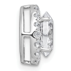 14k White Gold 1 3/4 carat Certified Lab Grown Diamond VS+ F+ Round Complete Halo Chain Slide Pendant