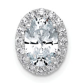 14k White Gold 1 3/4 carat Certified Lab Grown Diamond VS+ F+ Round Complete Halo Chain Slide Pendant