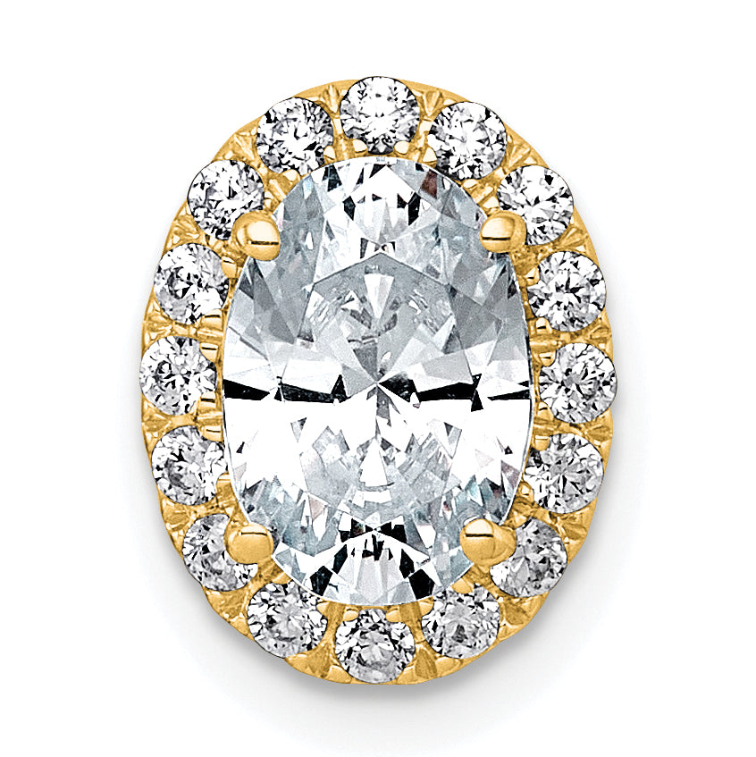 14k 1 3/4 carat Lab Grown Diamond VS+ F+ Round Complete Halo Chain Slide Pendant