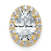 14k 1 3/4 carat Lab Grown Diamond VS+ F+ Round Complete Halo Chain Slide Pendant