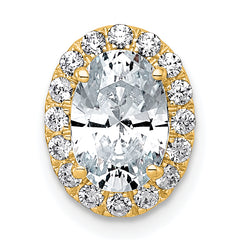 14k 1 3/4 carat Lab Grown Diamond VS+ F+ Round Complete Halo Chain Slide Pendant