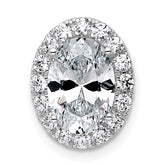 14k White Gold 2 3/8 carat Lab Grown Diamond VS+ F+ Round Complete Halo Chain Slide Pendant