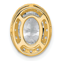 14k 2 3/8 carat Lab Grown Diamond VS+ F+ Round Complete Halo Chain Slide Pendant