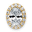 14k 2 3/8 carat Lab Grown Diamond VS+ F+ Round Complete Halo Chain Slide Pendant