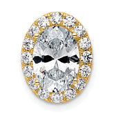 14k 2 3/8 carat Lab Grown Diamond VS+ F+ Round Complete Halo Chain Slide Pendant