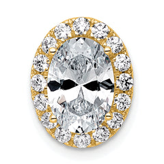 14k 2 3/8 carat Certified Lab Grown Diamond VS+ F+ Round Complete Halo Chain Slide Pendant