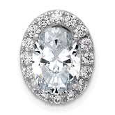 14k White Gold 2 7/8 carat Lab Grown Diamond VS+ F+ Round Complete Halo Chain Slide Pendant