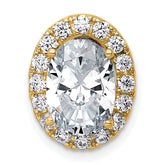 14k 2 7/8 carat Lab Grown Diamond VS+ F+ Round Complete Halo Chain Slide Pendant