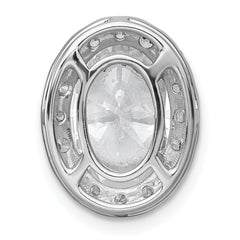 14k White Gold 3 3/4 carat Lab Grown Diamond VS+ F+ Round Complete Halo Chain Slide Pendant