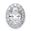 14k White Gold 3 3/4 carat Certified Lab Grown Diamond VS+ F+ Round Complete Halo Chain Slide Pendant