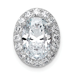 14k White Gold 3 3/4 carat Lab Grown Diamond VS+ F+ Round Complete Halo Chain Slide Pendant