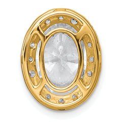 14k 3 3/4 carat Certified Lab Grown Diamond VS+ F+ Round Complete Halo Chain Slide Pendant