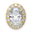 14k 3 3/4 carat Lab Grown Diamond VS+ F+ Round Complete Halo Chain Slide Pendant