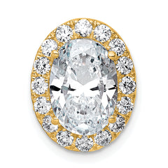 14k 3 3/4 carat Certified Lab Grown Diamond VS+ F+ Round Complete Halo Chain Slide Pendant