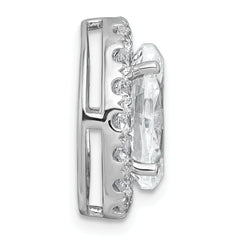 14k White Gold 4 3/4 carat Certified Lab Grown Diamond VS+ F+ Round Complete Halo Chain Slide Pendant